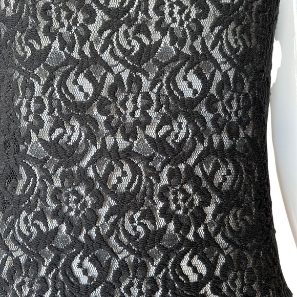 INC International Concepts Sheer Black Lace Top With Flutter Cap Sleeves Size M - Picture 4 of 6